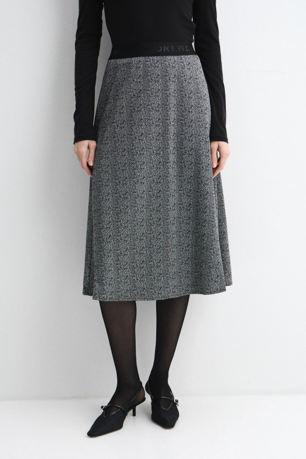 Юбка  А-силуэта с эластичным поясом