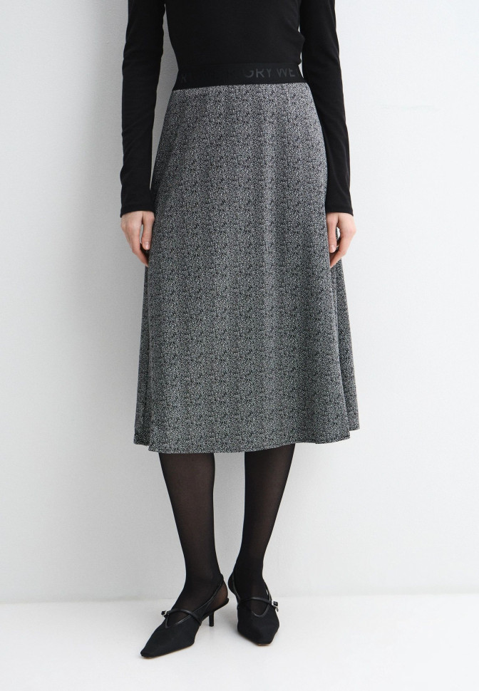 Юбка  А-силуэта с эластичным поясом