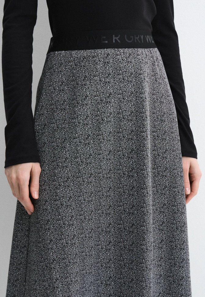 Юбка  А-силуэта с эластичным поясом