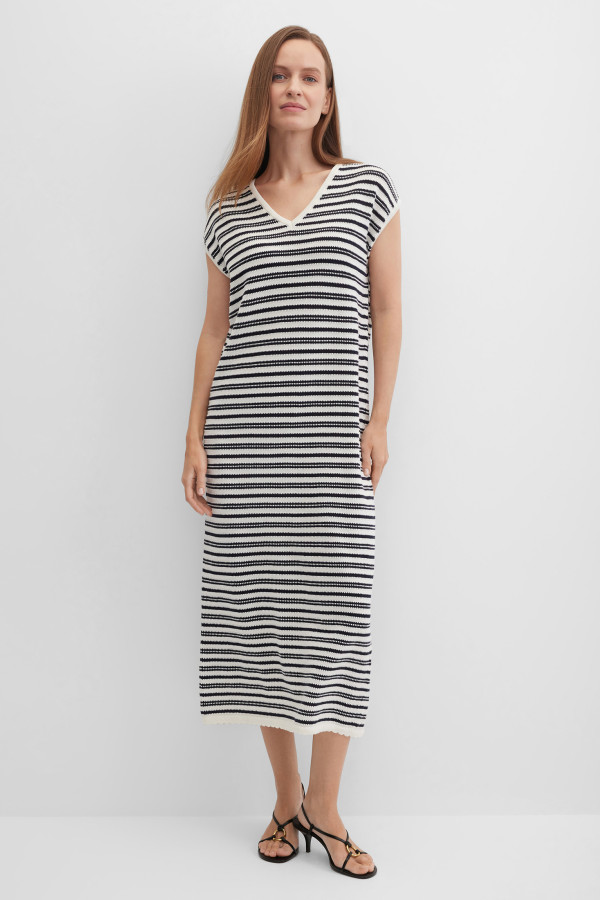Платье трикотажное в полоску