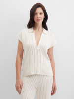 Джемпер с V-вырезом с коротким рукавом