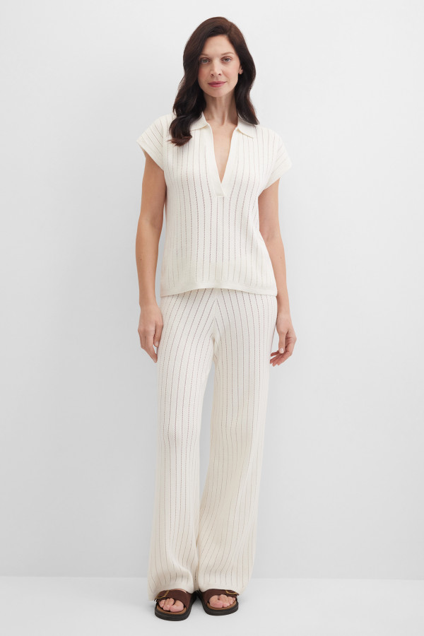 Джемпер с V-вырезом с коротким рукавом