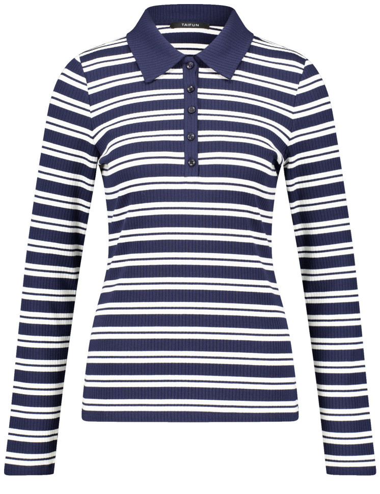 Лонгслив с воротником поло