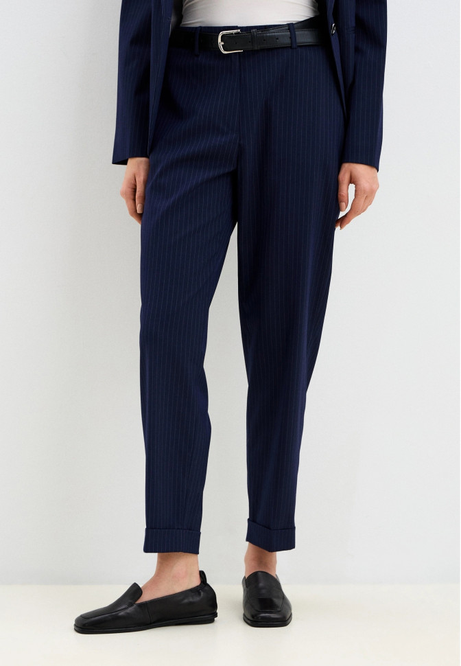 Брюки укороченные в полоску