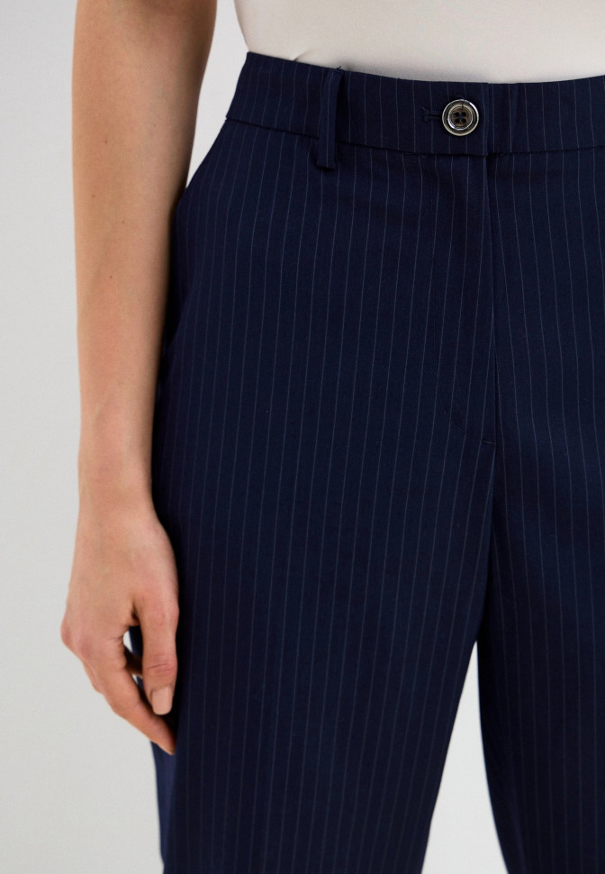 Брюки укороченные в полоску