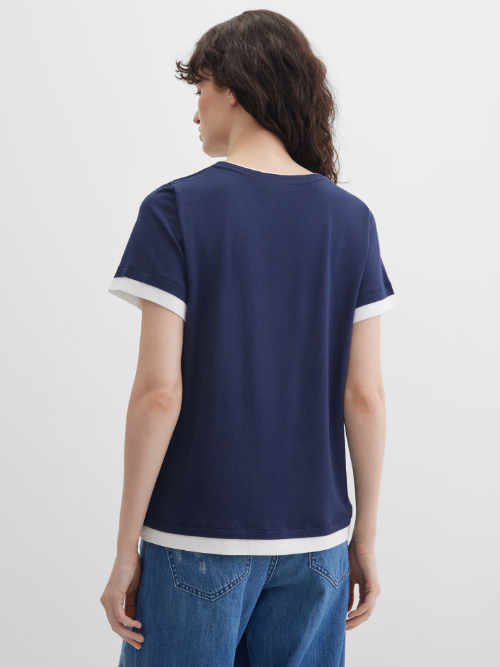 Футболка с контрастной отделкой