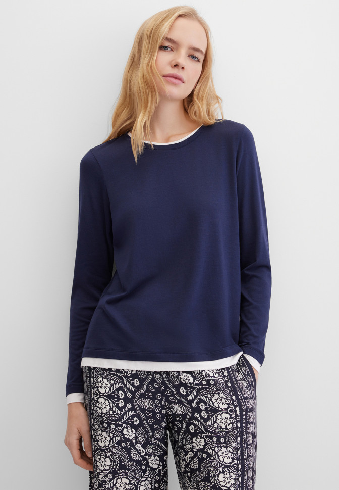 Лонгслив с контрастной отделкой