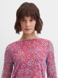 Лонгслив в сетку с принтом