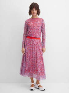 Лонгслив в сетку с принтом