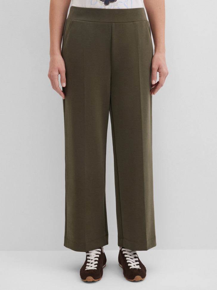 Брюки трикотажные широкие на поясе