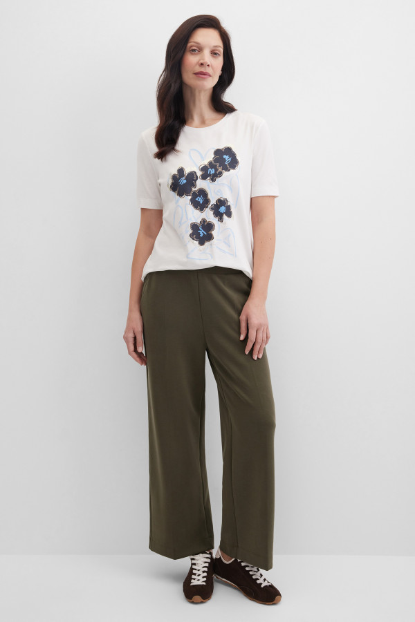 Брюки трикотажные широкие на поясе