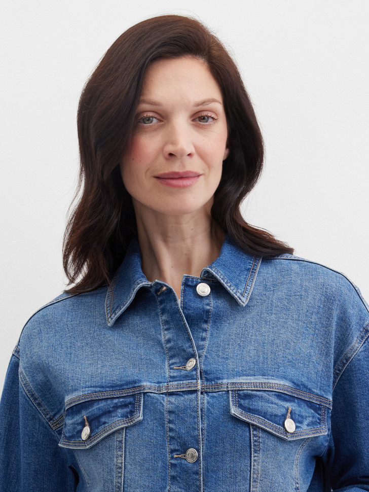 Куртка джинсовая с эффектом потертости