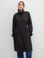 Плащ с поясом из жатой ткани на молнии