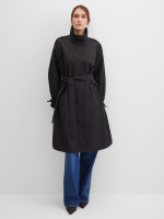 Плащ с поясом из жатой ткани на молнии