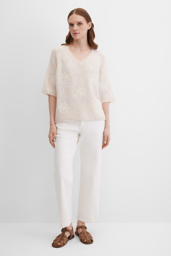 Джемпер-пуловер с коротким рукавом