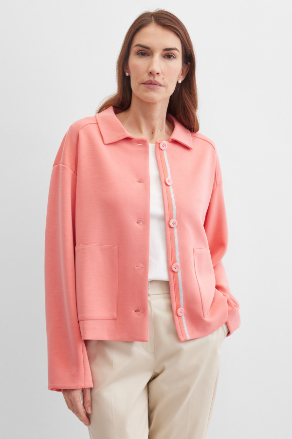 Жакет трикотажный с накладными карманами