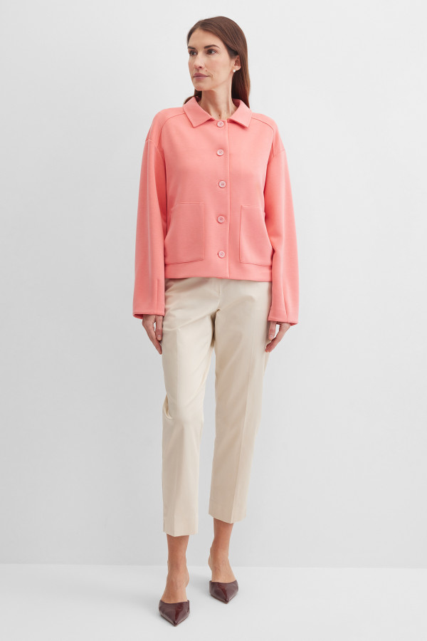 Жакет трикотажный с накладными карманами