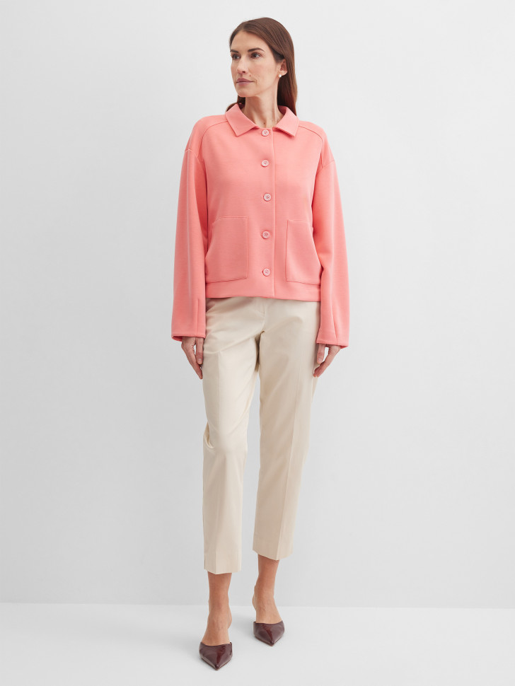 Жакет трикотажный с накладными карманами