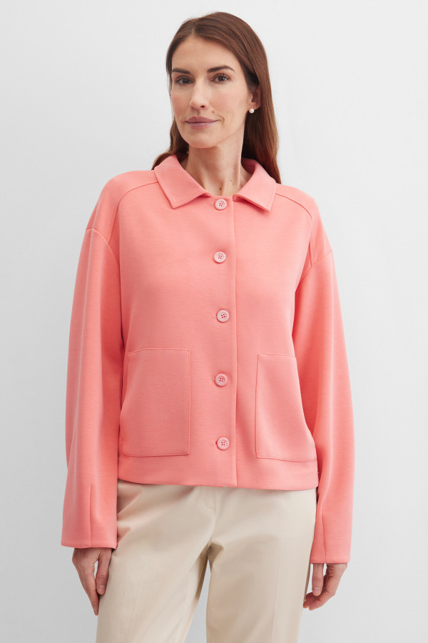 Жакет трикотажный с накладными карманами