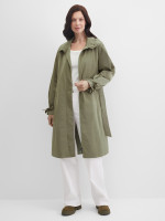 Плащ с поясом из жатой ткани на молнии