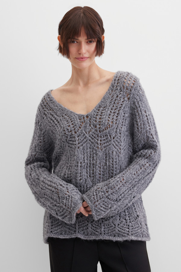 Пуловер фактурной вязки