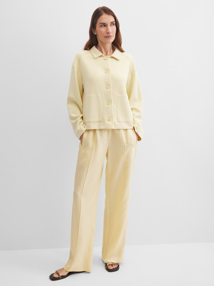 Жакет трикотажный с накладными карманами