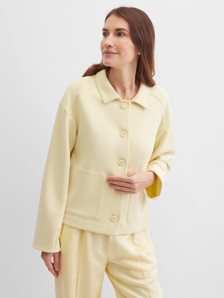 Жакет трикотажный с накладными карманами