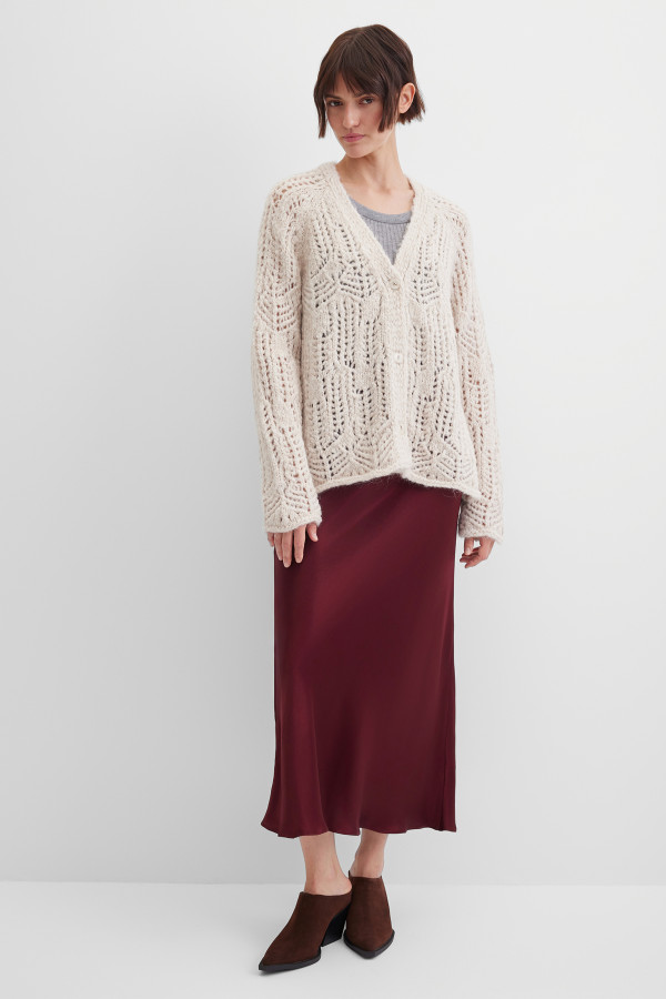 Кардиган ажурной вязки