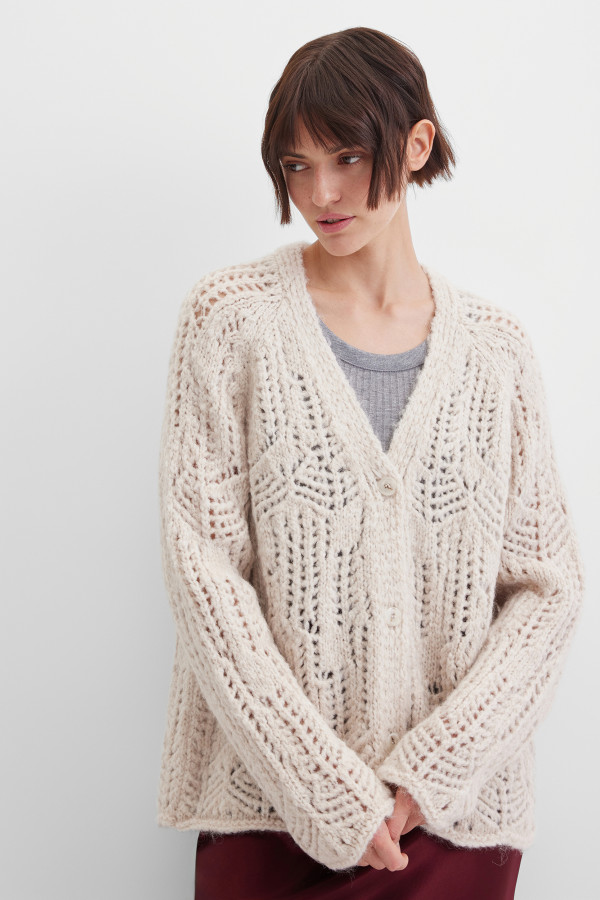 Кардиган ажурной вязки