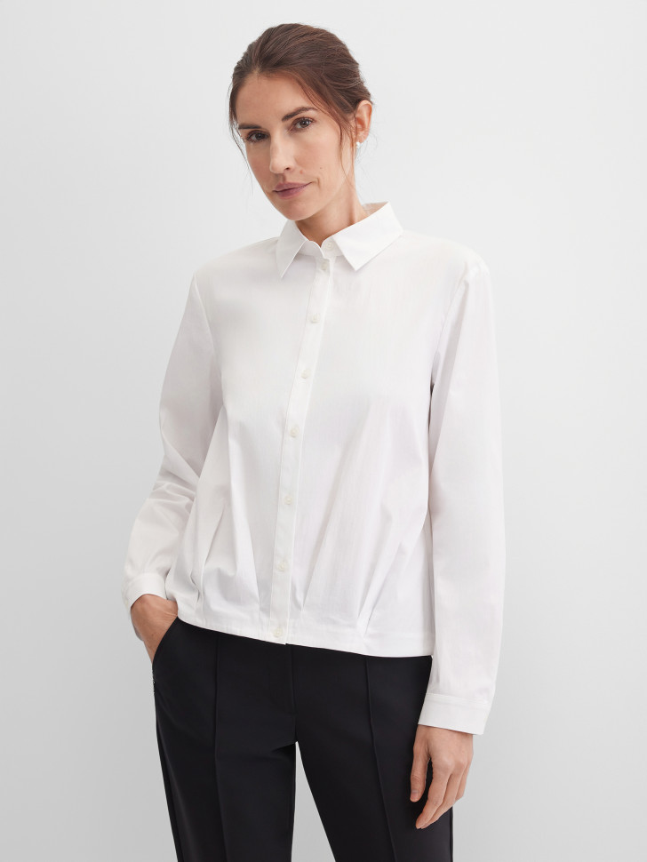 Рубашка с длинным рукавом с защипами