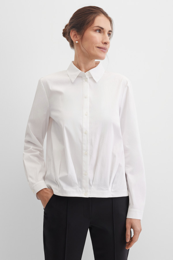 Рубашка с длинным рукавом с защипами