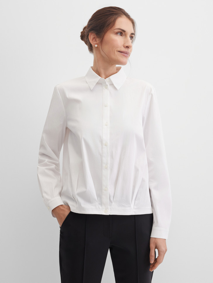 Рубашка с длинным рукавом с защипами