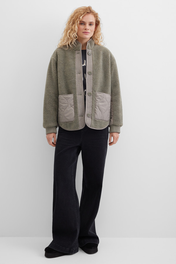 Куртка Тедди со стеганой отделкой