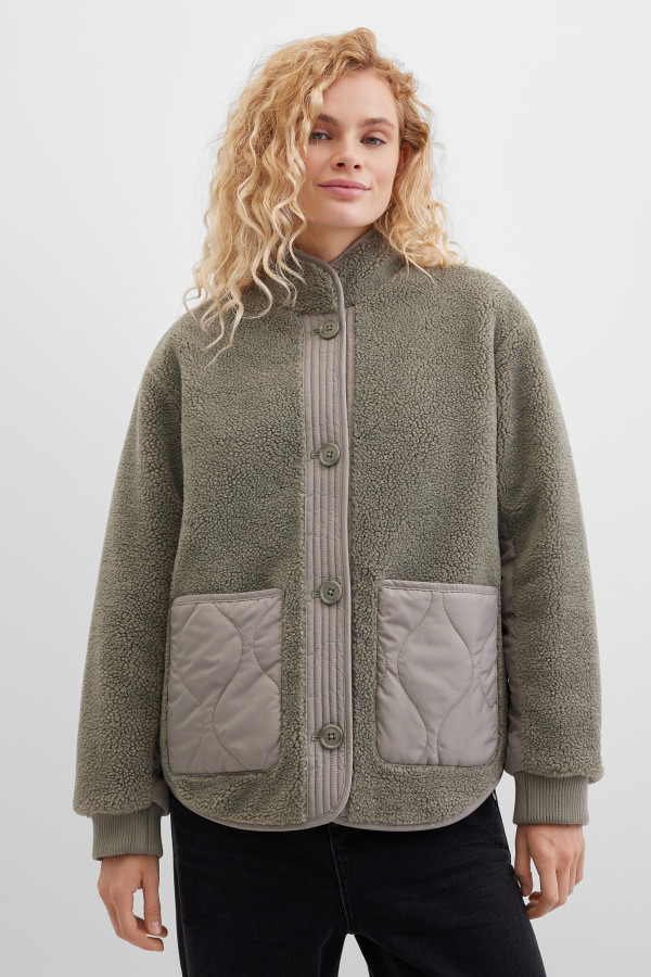 Куртка Тедди со стеганой отделкой