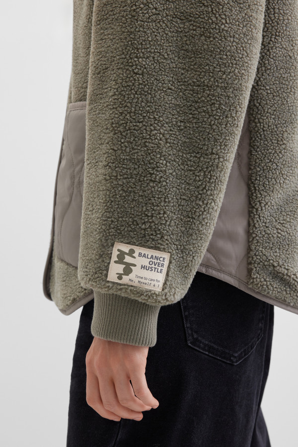 Куртка Тедди со стеганой отделкой