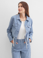 Жакет джинсовый в полоску