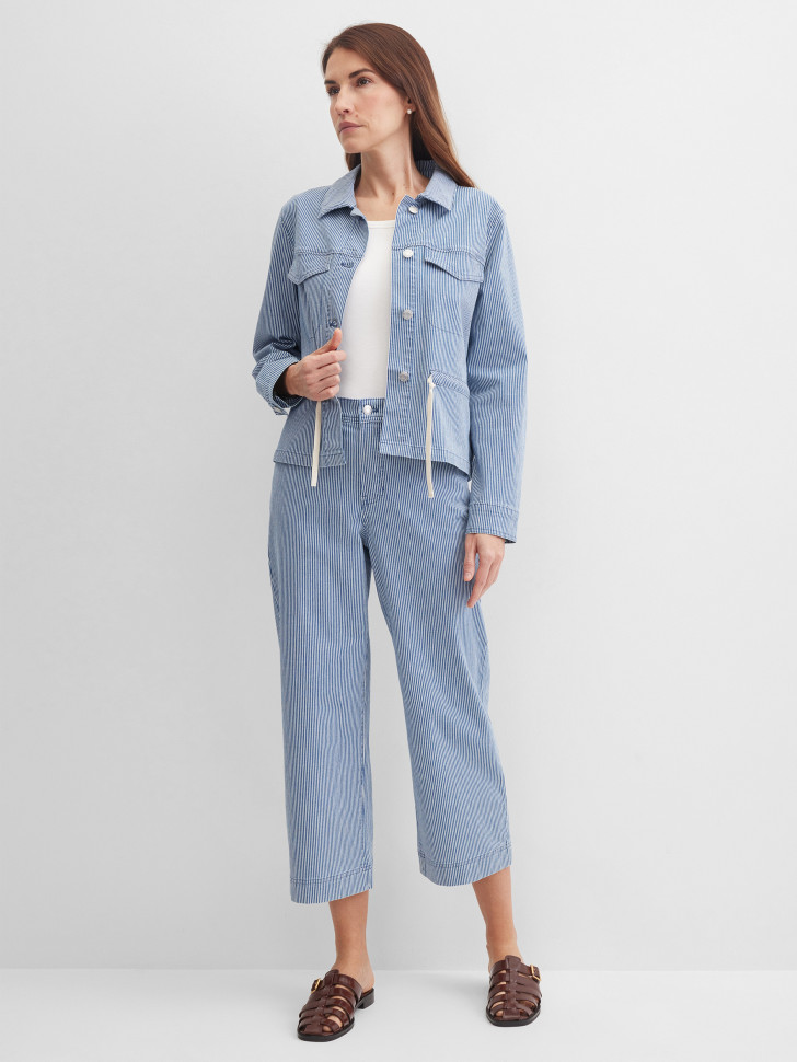 Жакет джинсовый в полоску