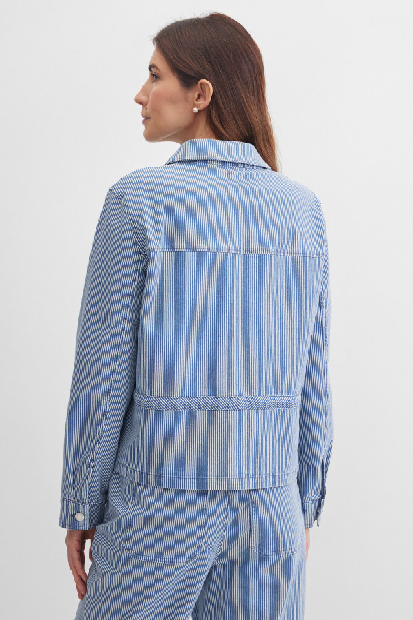 Жакет джинсовый в полоску