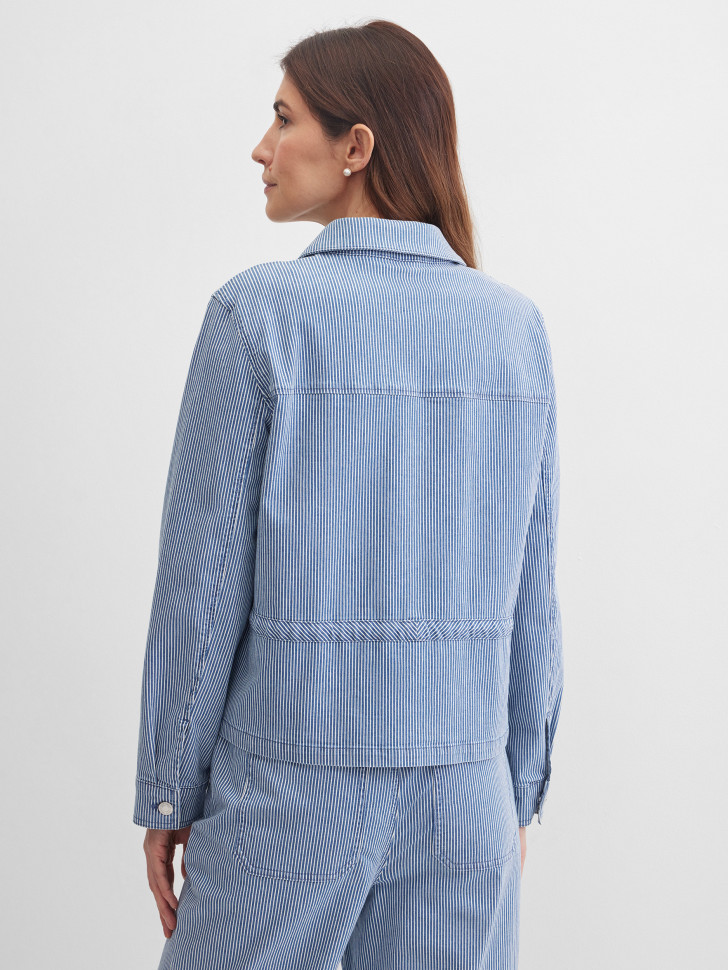 Жакет джинсовый в полоску