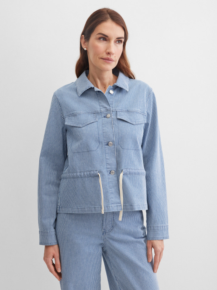 Жакет джинсовый в полоску