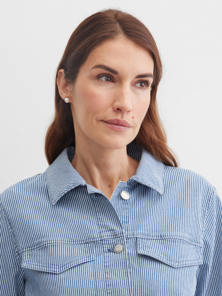 Жакет джинсовый в полоску