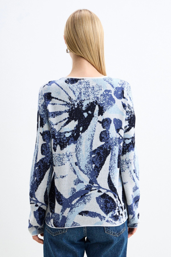 Джемпер с принтом прямого кроя