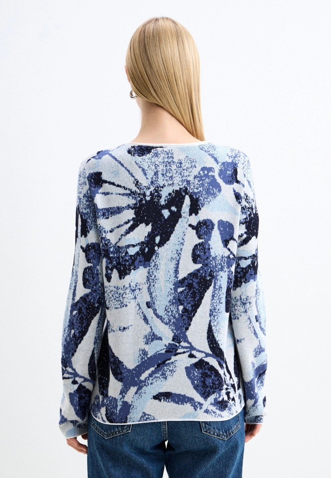 Джемпер с принтом прямого кроя