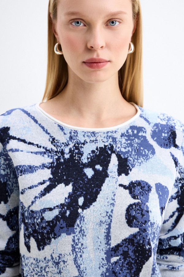 Джемпер с принтом прямого кроя