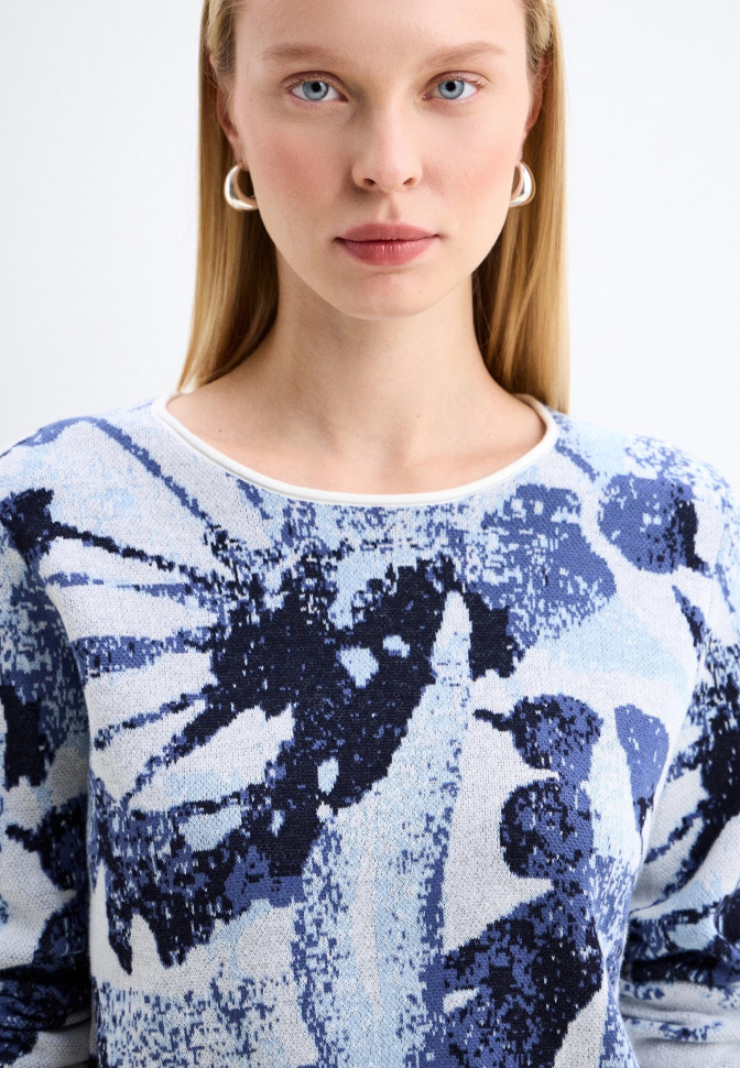 Джемпер с принтом прямого кроя