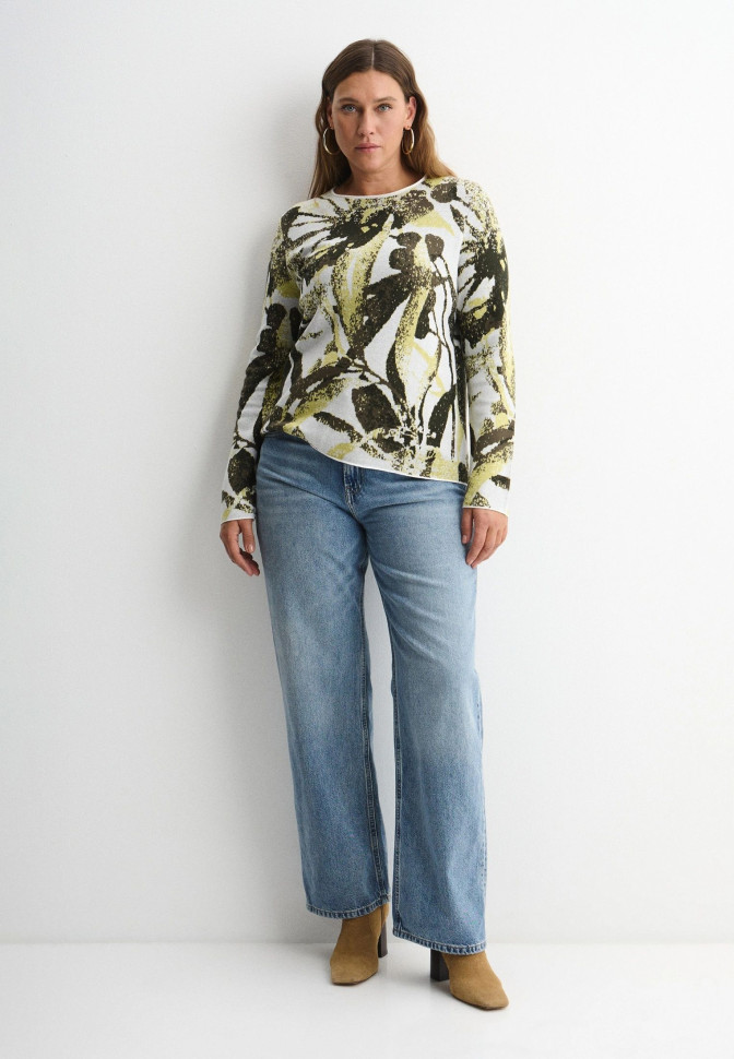 Джемпер с принтом прямого кроя