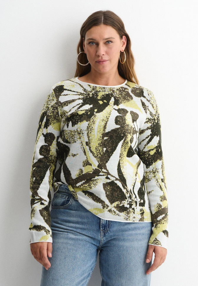 Джемпер с принтом прямого кроя