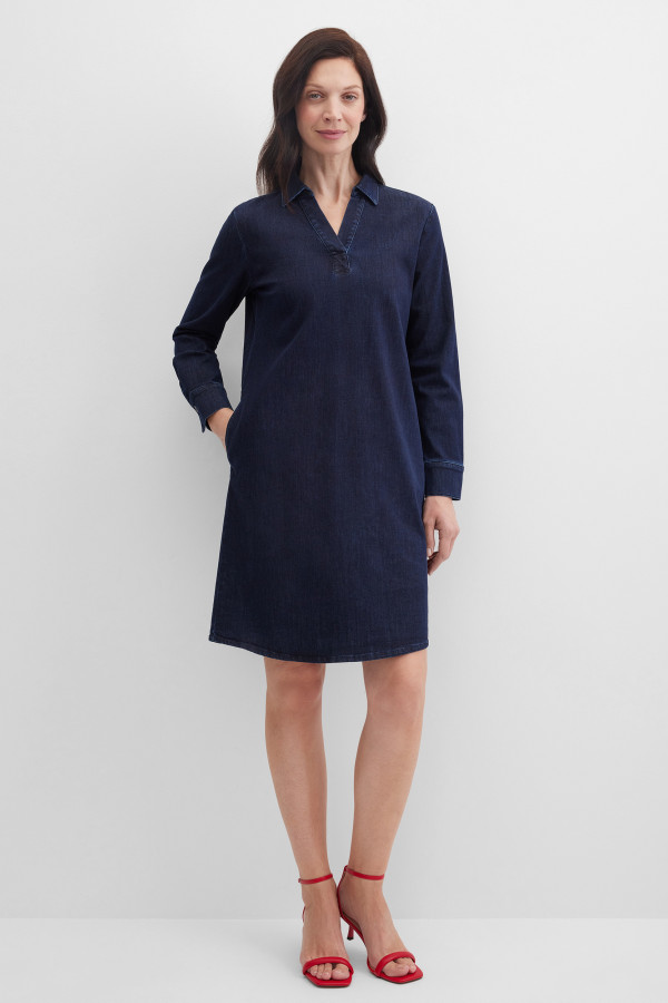 Платье джинсовое миди прямое