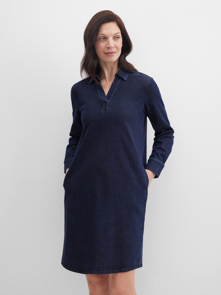 Платье джинсовое миди прямое