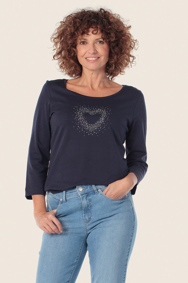 Лонгслив с рукавами 3/4 с декором